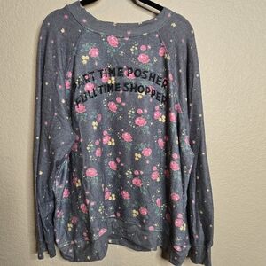 Custom! Wildfox Floral Jumper Sweatshirt Part Time Posher Full Time Shopper XL
